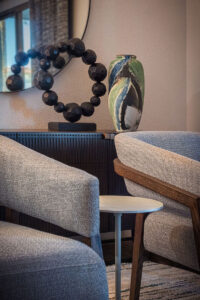 Jeffrey Allen Design, Azul Model Home, living room chairs and sculpture